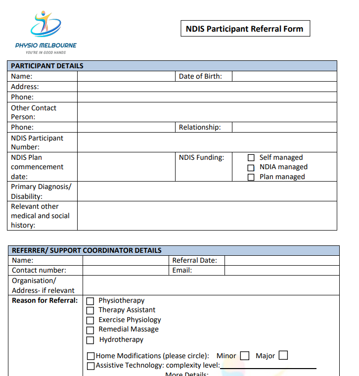 NDIS Participant Referral Form