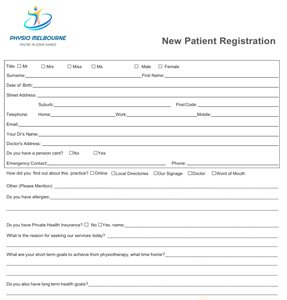 New Patient Form